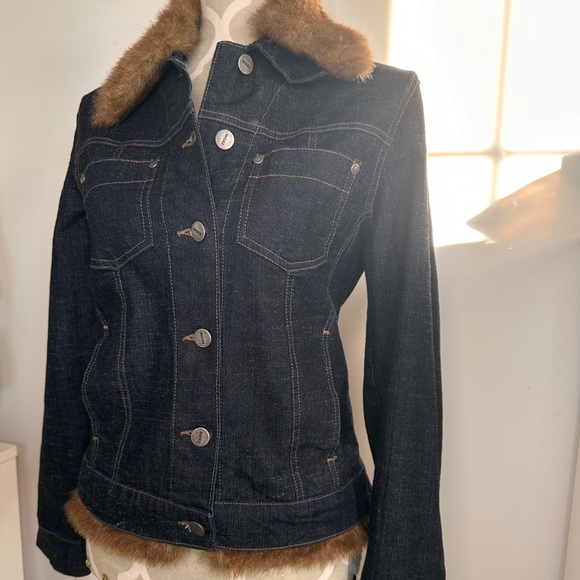 Amazing 70s Y2K vintage penny lane denim jacket with detachable trim - Picture 9 of 12